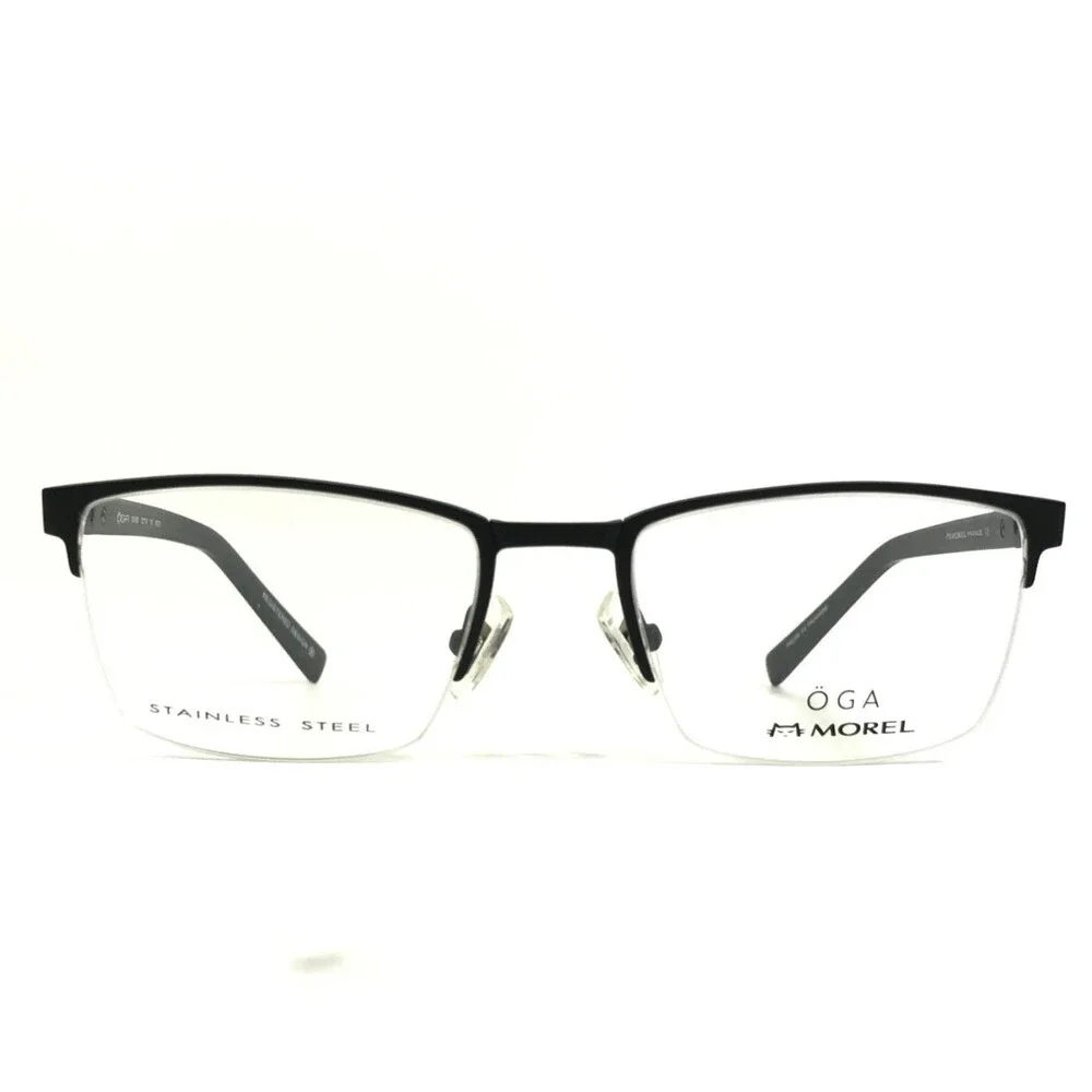 OGA by Morel Eyeglasses Frames 10018O NG03 Satin Black Red Green 52-19-140